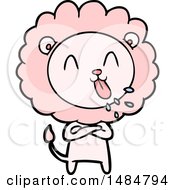 Poster, Art Print Of Pink Cartoon Lion