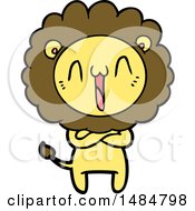 Poster, Art Print Of Happy Cartoon Lion