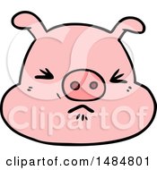 Poster, Art Print Of Cartoon Angry Pig Face