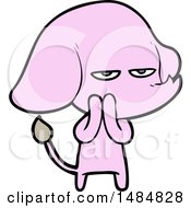 Cartoon Clipart Of A Pink Elephant