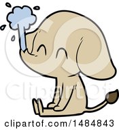 Poster, Art Print Of Cute Cartoon Elephant Spouting Water