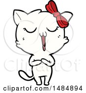Cartoon Clipart Of A White Kitty Cat by lineartestpilot