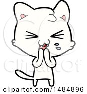 Cartoon Clipart Of A White Kitty Cat by lineartestpilot