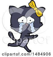 Cartoon Clipart Of A Black Kitty Cat by lineartestpilot