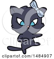 Cartoon Clipart Of A Black Kitty Cat by lineartestpilot
