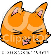 Poster, Art Print Of Spitting Cartoon Cat Face