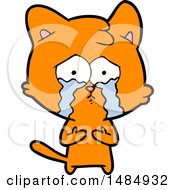 Poster, Art Print Of Cat Crying Cartoon