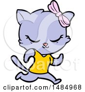 Cartoon Clipart Of A Purple Cat by lineartestpilot