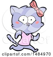 Cartoon Clipart Of A Purple Cat