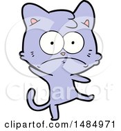 Cartoon Nervous Cat