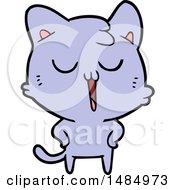Poster, Art Print Of Cartoon Cat Singing