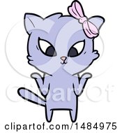 Cartoon Clipart Of A Purple Cat by lineartestpilot