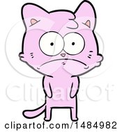 Cartoon Nervous Cat