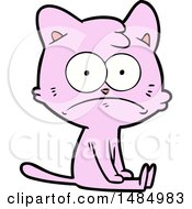 Cartoon Nervous Cat