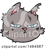 Poster, Art Print Of Cartoon Tough Cat Face