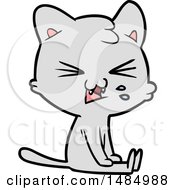 Poster, Art Print Of Cartoon Hissing Cat