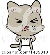 Poster, Art Print Of Cartoon Hissing Cat