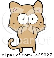 Poster, Art Print Of Cartoon Nervous Cat