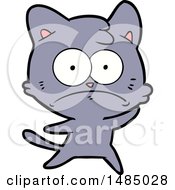 Poster, Art Print Of Cartoon Nervous Cat