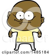 Clipart Of A Bald Man Staring