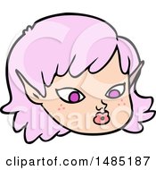 Clipart Of A Cartoon Elf Girl by lineartestpilot
