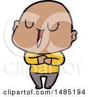 Clipart Of A Happy Cartoon Bald Man
