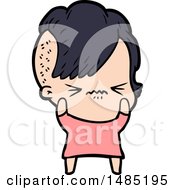 Clipart Of A Cartoon Annoyed Hipster Girl by lineartestpilot