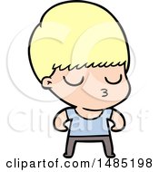 Clipart Of A Cartoon Calm Boy by lineartestpilot