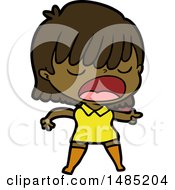 Clipart Of A Cartoon Woman Talking Loudly