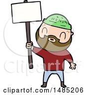 Clipart Of A Cartoon Bearded Man