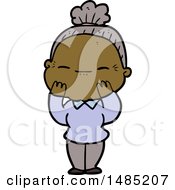 Clipart Of A Cartoon Peaceful Old Woman
