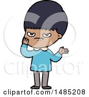 Clipart Of A Annoyed Cartoon Boy by lineartestpilot