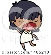 Clipart Of A Cartoon Woman Talking Loudly