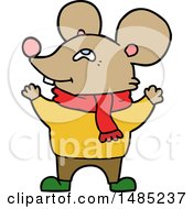 Poster, Art Print Of Cartoon Mouse Wearing Scarf