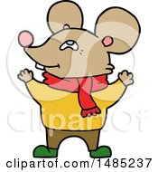 Clipart Cartoon Mouse Wearing Scarf by lineartestpilot