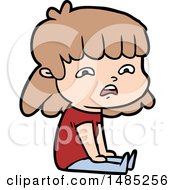 Clipart Cartoon Worried Woman