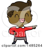 Clipart Cartoon Happy Man Pointing