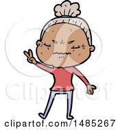 Clipart Cartoon Annoyed Old Lady