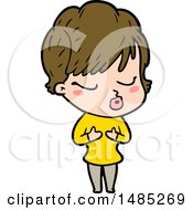 Clipart Cartoon Woman With Eyes Shut