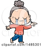 Clipart Cartoon Crying Old Lady