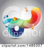 Clipart Of A 3d Colorful Abstract Fluid Shape Resembling Bacteria Royalty Free Vector Illustration