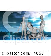 Poster, Art Print Of 3d Group Of Curious Aliens