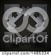 Clipart Of A Metal Arrow Design On Perforated Texture Royalty Free Illustration