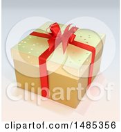 Clipart Of A 3d Christmas Gift Box Royalty Free Vector Illustration