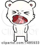 Clipart Of A Polar Bear Screaming Royalty Free Vector Illustration