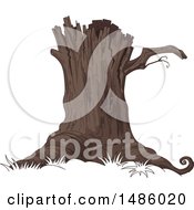 Clipart Of A Tree Stump Royalty Free Vector Illustration by Pushkin