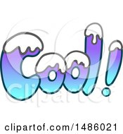 Clipart Of A Gradient Word Cool With Snow Royalty Free Vector Illustration