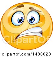 Clipart Of A Nervous Or Worried Emoji Royalty Free Vector Illustration