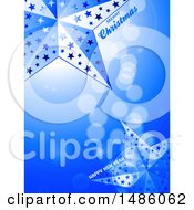 Poster, Art Print Of Christmas And New Years Blue Background With Decorative Stars