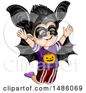 Poster, Art Print Of Boy In A Vampire Bat Halloween Costume